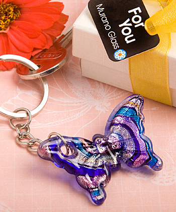 Murano Glass Collection butterfly keychain