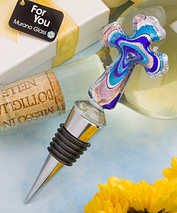 Murano Collection Cross Design Bottle Stopper