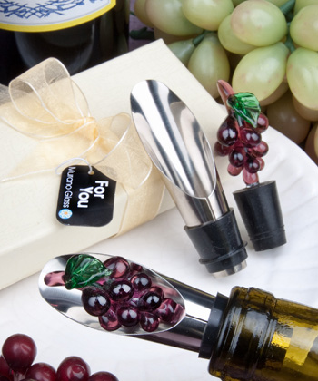 Murano Glass Collection Grape Design Wine Pourer/Stopper