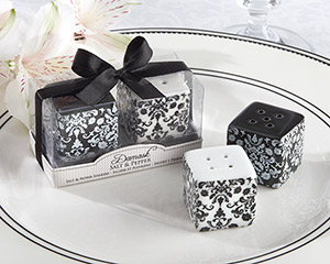 "Damask" Ceramic Salt & Pepper Shakers