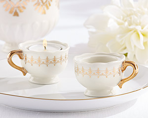 CLASSIC GOLD TEACUPS TEALIGHT HOLDER (SET OF 4)