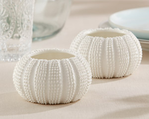 "SEA TIDINGS" SEA URCHIN TEALIGHT HOLDERS (SET OF 2)