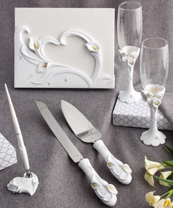CALLA LILY THEMED WEDDING DAY ACCESSORY SET