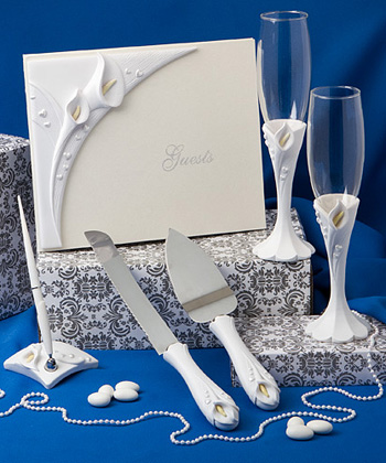CALLA LILY THEMED WEDDING DAY ACCESSORY SET
