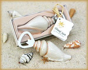 "Shore Memories" Sea Shell Bottle Opener with Thank you Tag