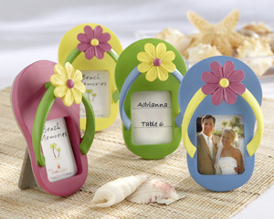 Flip-Flop Photo Frame with Flower Accent (Set of Four)