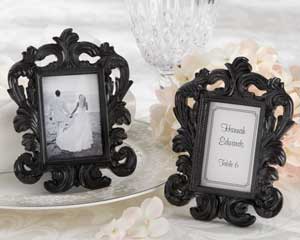 Black Baroque Elegant Place Card Holder Photo Frame