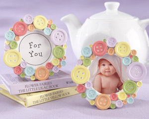 Cute as a Button Round Photo Frame