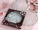 "Cherry Blossoms" Frosted Glass Coasters