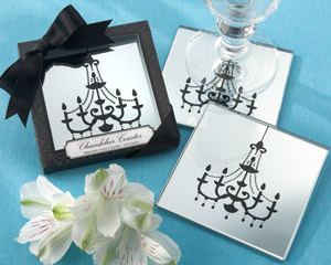 "Chandelier" Mirrored Glass Coasters