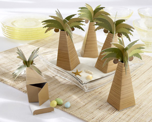 Palm Tree Favor Box with Multi-dimensional Detail (Set of 24)