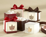 Autumn Elegance Laser-Cut Fall Leaf Favor Box (Set of 24)