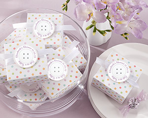 "Cute As a Button" Baby Shower Favor Box (Set of 24)