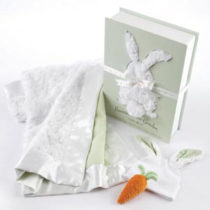 "Bunnies in the Garden" Luxurious 3-Piece Blanket Gift Set