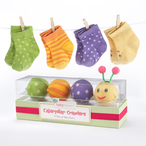 "Caterpillar Crawlers" Baby Socks Gift Set