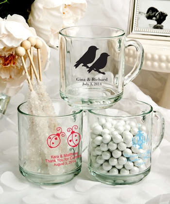 Personalized 10 Oz. glass Handy mug favors