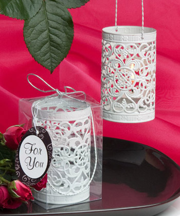 Metal filigree design luminary favor