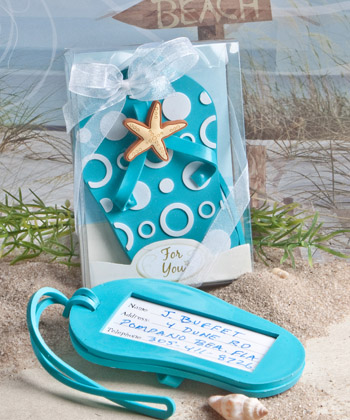Flip flop luggage tag favors