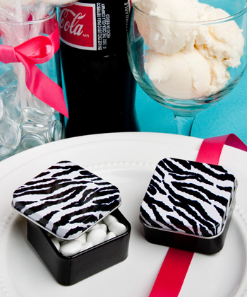 Zebra stripe design mint tins