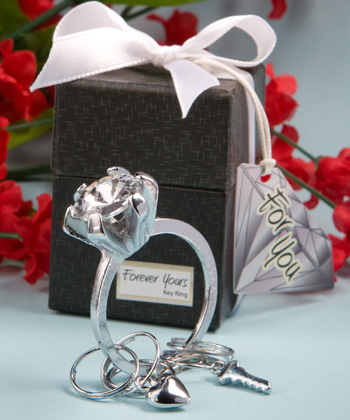 Forever Yours Collection diamond ring design key ring favors