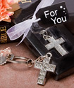 Lustrous cross metal key chains