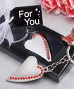 Contemporary style heart design metal key chains favors
