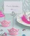 Pink crown design place card holders