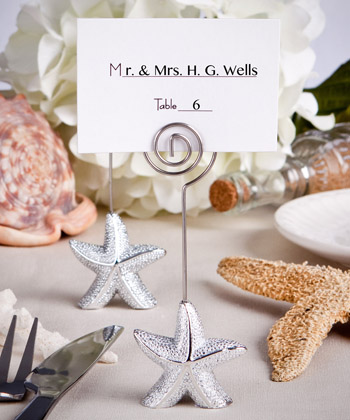 Shimmering Starfish Design Place Card Holder Favors