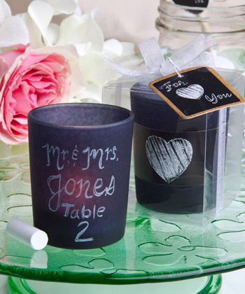 blackboard design candle favors