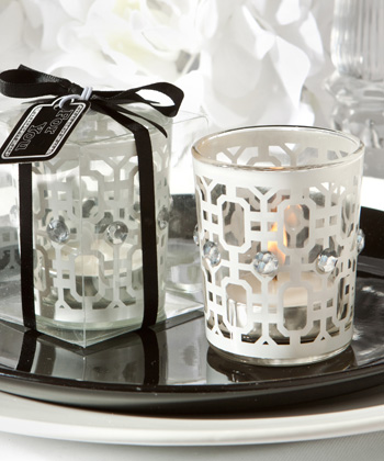 White-Accented Candle Holder