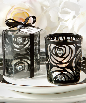 Black-Rose Candle Holder Favors