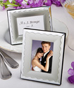 Two-tone silver metal place card/photo frames