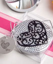 Ultra-glitzy heart design mirror compacts