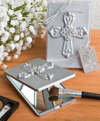 Compact Mirror With Ornate Cross From Fashioncraft