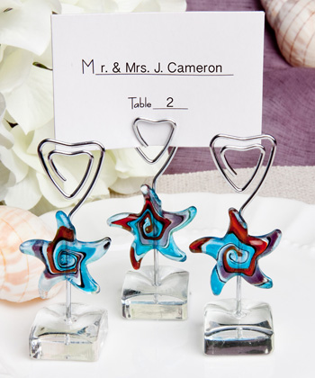 Murano Glass Collection starfish design place card holders
