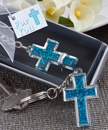 Blue Cross Design Key Chains