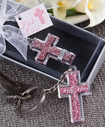 Pink Cross Design Key Chains