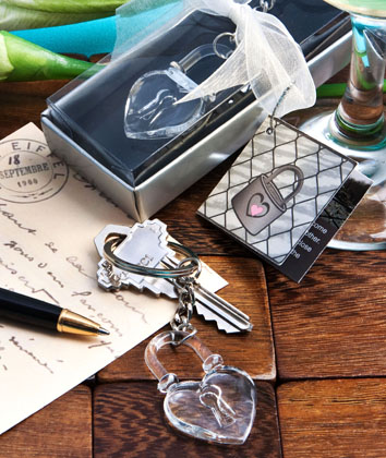 Love Locks Crystal Clear Key Chains