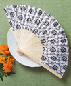 Elegant Silk Fan with Damask Design