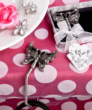 Handy butterfly design handbag caddy favor