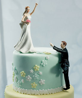 Climbing Groom Victorious Bride Mix Match Cake Toppers