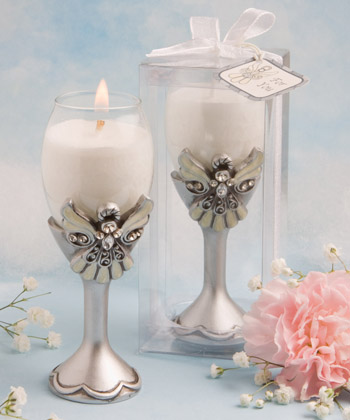 Angel design champagne flute candle holders