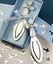 Blue/Pink Cross Design Favor Saver bookmark