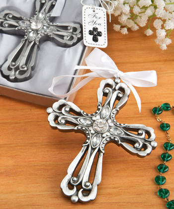 Silver Cross Ornament with Antique Finish