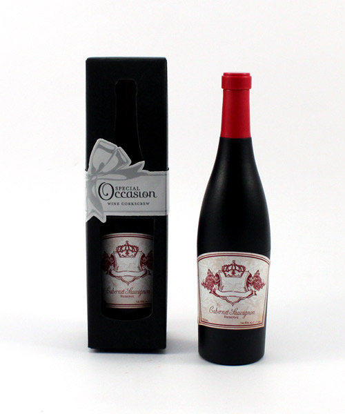 Wine Bottle Shaped Corkscrew in Gift Packaging