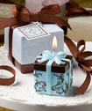 Brown and Blue Gift Box Collection candle favor