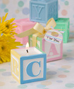 Adorable baby block design scented candle favors
