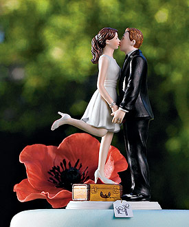 A Kiss and We're Off! Figurine - Wedding Cake Topper