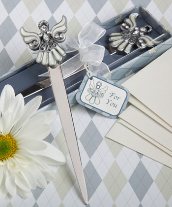 Angel themed letter opener favor