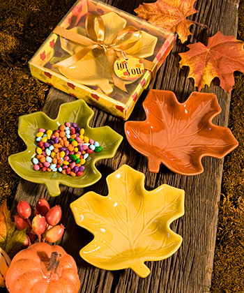 Autumn Magic Collection leaf candy dishes